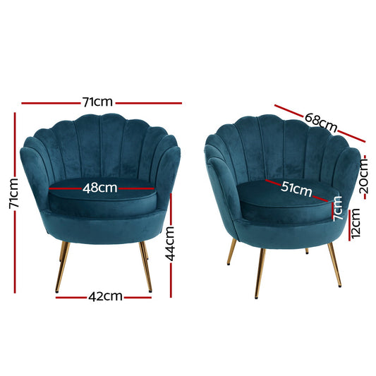 SHELL ACCENT CHAIR - NAVY BLUE