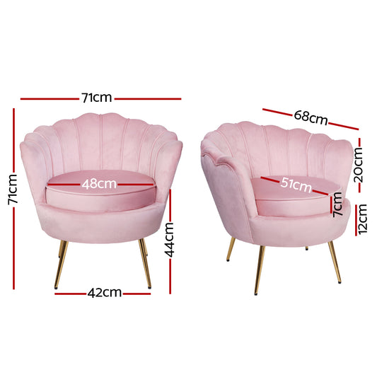 SHELL ACCENT CHAIR - PINK