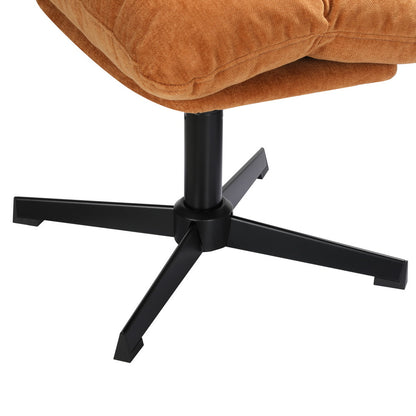 Yara Armchair & Ottoman Set – Burnt Orange Velvet – modern armchair by Interior Ave