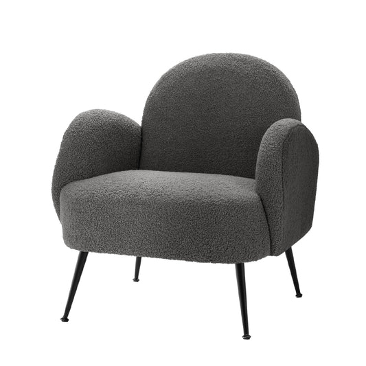 EBONY BOUCLE OCCASIONAL CHAIR - CHARCOAL