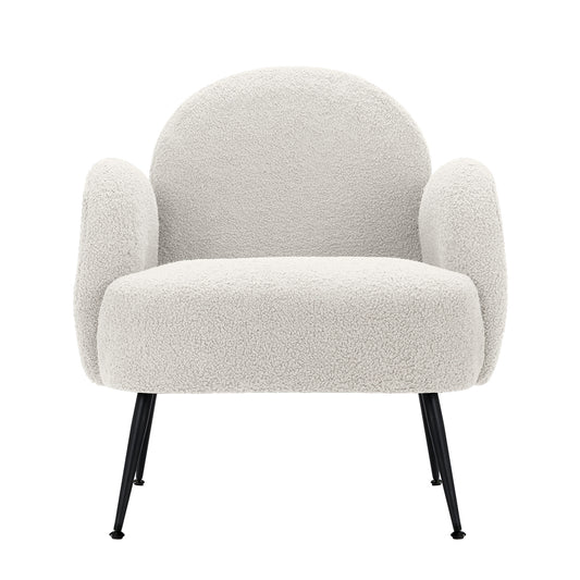 EBONY BOUCLE OCCASIONAL CHAIR - WHITE