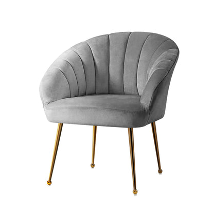 Valence Velvet Armchair - Grey – modern armchair by Interior Ave