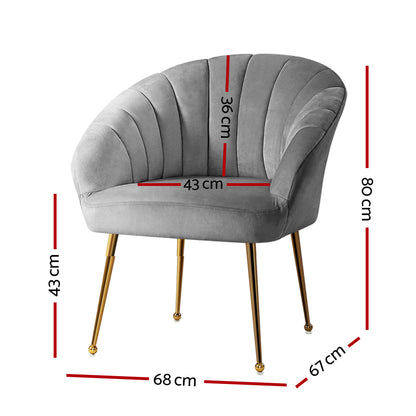 Valence Velvet Armchair - Grey – modern armchair by Interior Ave