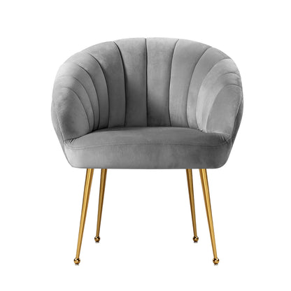 Valence Velvet Armchair - Grey – modern armchair by Interior Ave