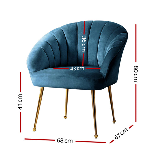 Valence Velvet Armchair - Navy Blue – modern armchair by Interior Ave