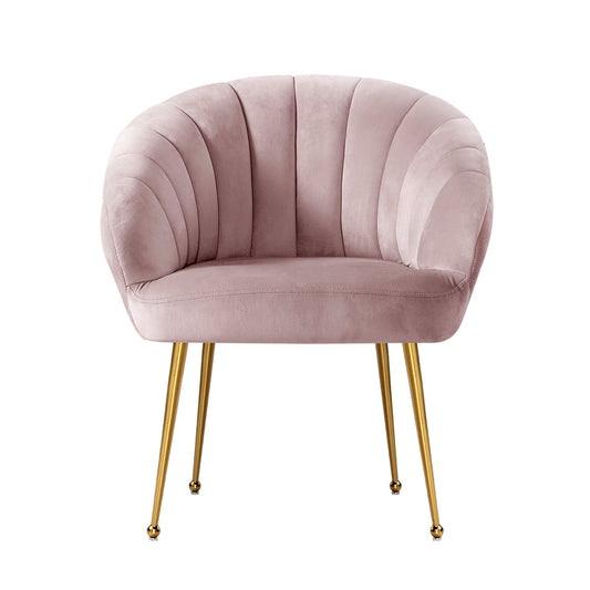Valence Velvet Armchair - Pink – modern armchair by Interior Ave