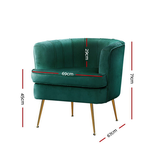 Duke Velvet Armchair - Green – modern armchair by Interior Ave