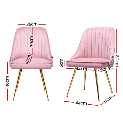 The Blush Vanity Chair - Pink - Set of Two
