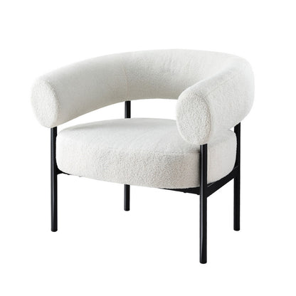 Versailles Bouclé Accent Chair - White – furniture piece by Interior Ave