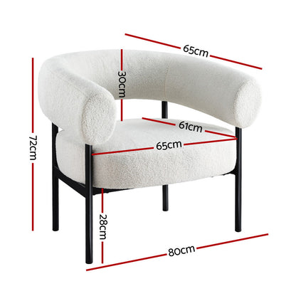 Versailles Bouclé Accent Chair - White – furniture piece by Interior Ave