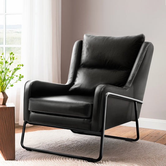 BLACK WINGBACK ARMCHAIR