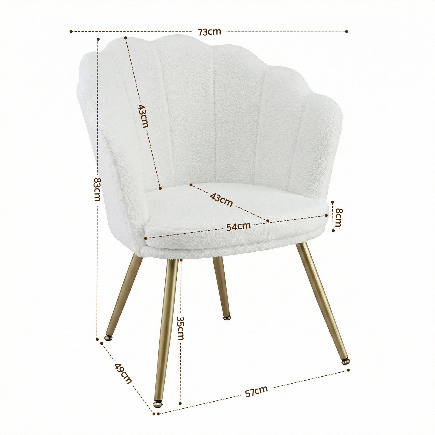 Amor Teddy Accent Chair – White Bouclé