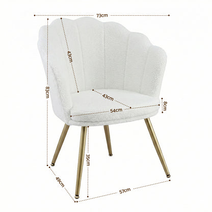 Amor Teddy Accent Chair – White Bouclé