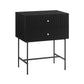 TWO DRAWER FLUTED BEDSIDE - BLACK