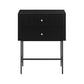 TWO DRAWER FLUTED BEDSIDE - BLACK