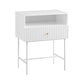 FLUTED BEDSIDE - WHITE