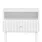 FLUTED BEDSIDE - WHITE