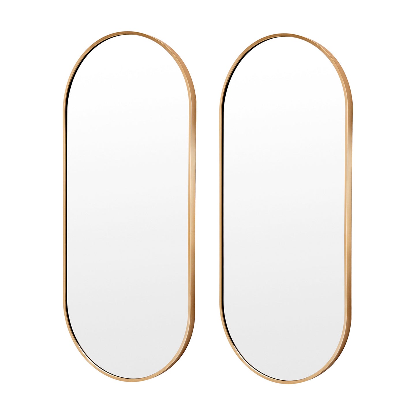 GOLD OVAL BATHROOM MIRROR - TWO SET