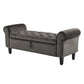 HARRIET STORAGE OTTOMAN - GREY VELVET