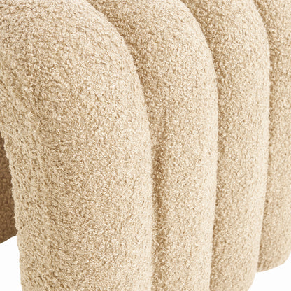 Calista Teddy Arch Ottoman - Beige – modern ottoman or footstool by Interior Ave