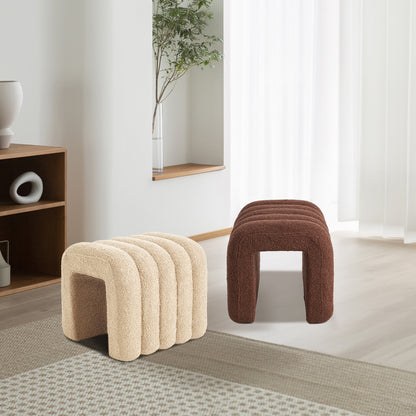 Calista Teddy Arch Ottoman - Beige – modern ottoman or footstool by Interior Ave