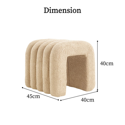 Calista Teddy Arch Ottoman - Beige – modern ottoman or footstool by Interior Ave