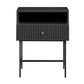 FLUTED BEDSIDE - BLACK