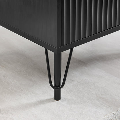 Milan Two Drawer Bedside Table - Black