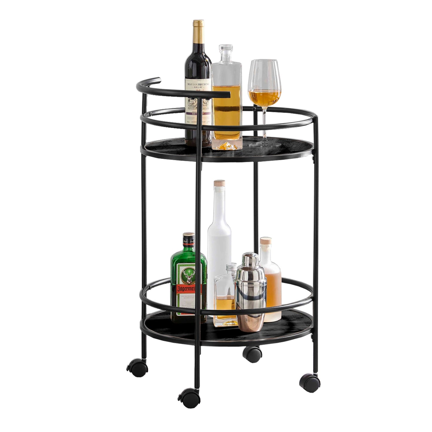 CARTER TWO TIER BAR CART - BLACK