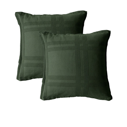 FOREST GREEN EUROPEAN PILLOW CASES - TWO