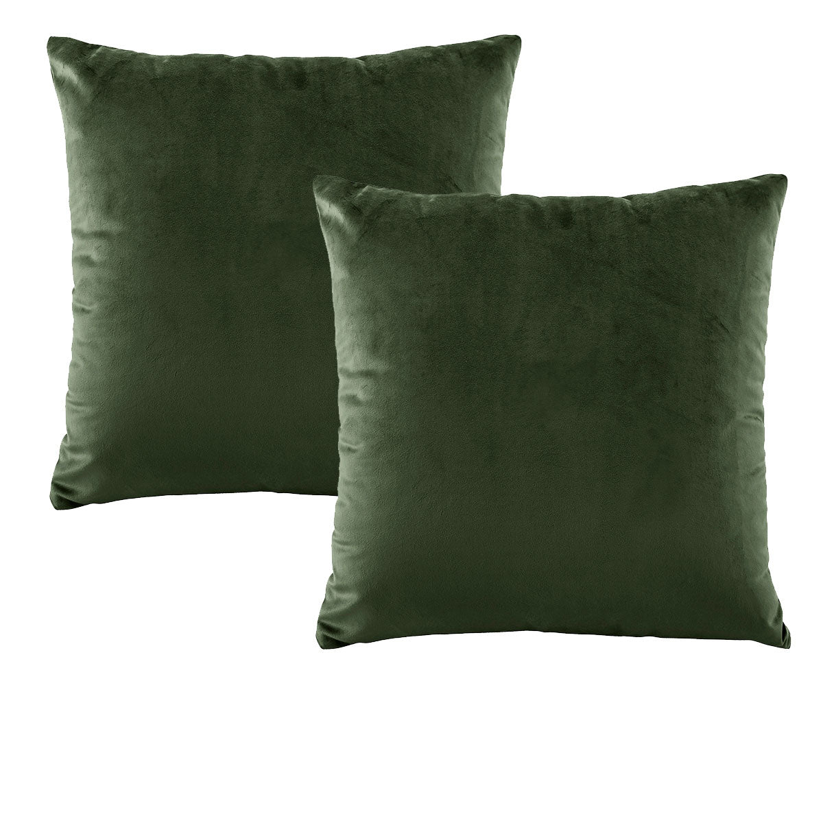 FOREST GREEN VELVET EUROPEAN PILLOW CASES - TWO