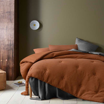 Papaya Waffle Comforter Set - King – premium furniture by Interior Ave