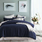 NAVY WAFFLE QUILT COVER SET - DOUBLE