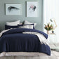 NAVY WAFFLE QUILT COVER SET - QUEEN