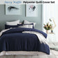 NAVY WAFFLE QUILT COVER SET - QUEEN