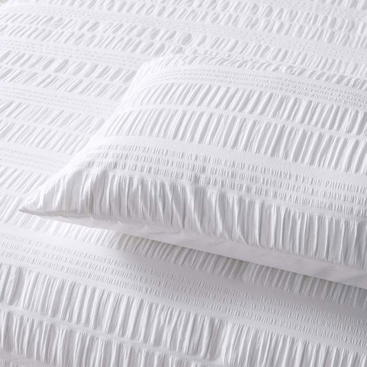 WHITE COTTON QUILT COVER SET - KING