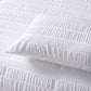 WHITE COTTON QUILT COVER SET - QUEEN