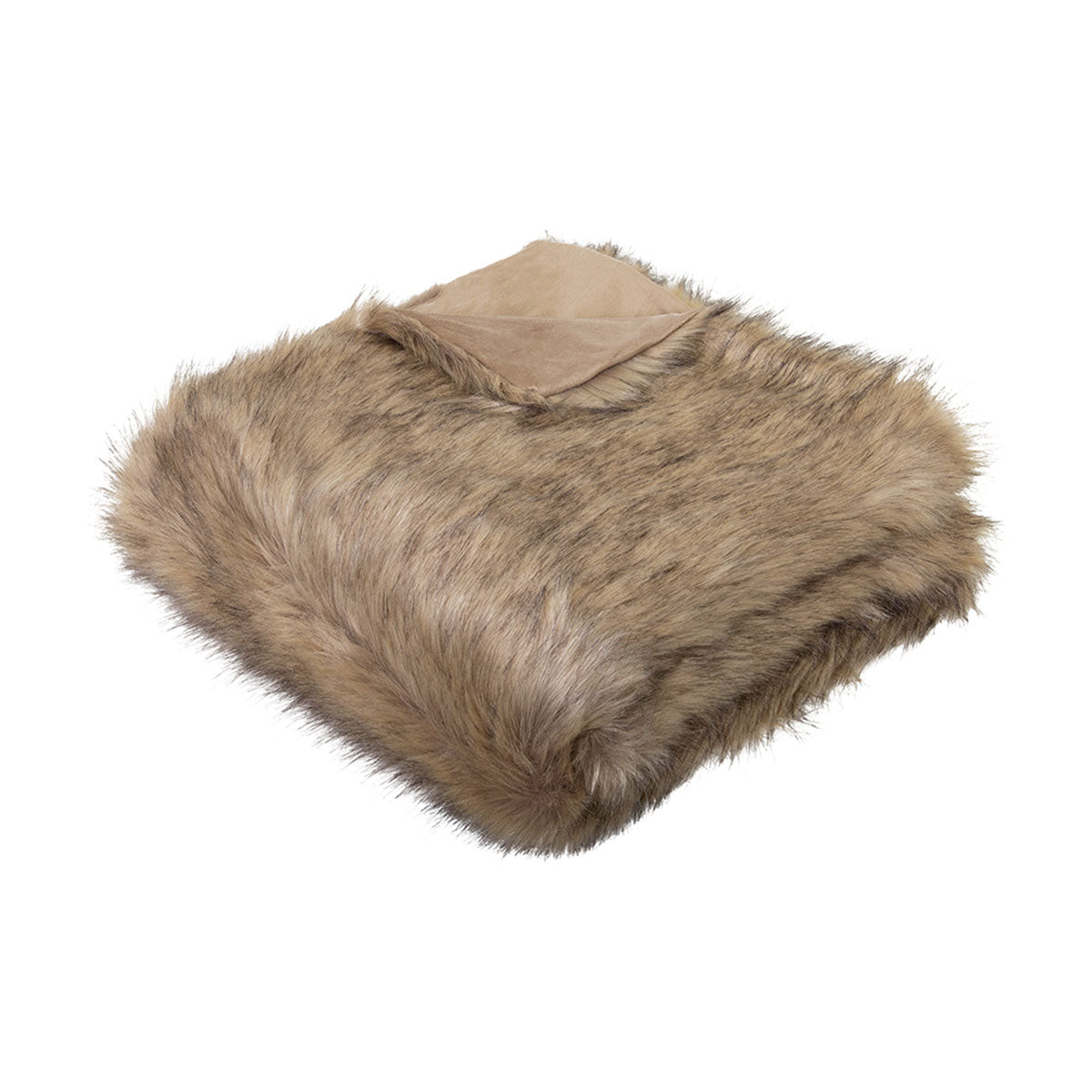 SAVANNA BROWN FAUX FUR THROW