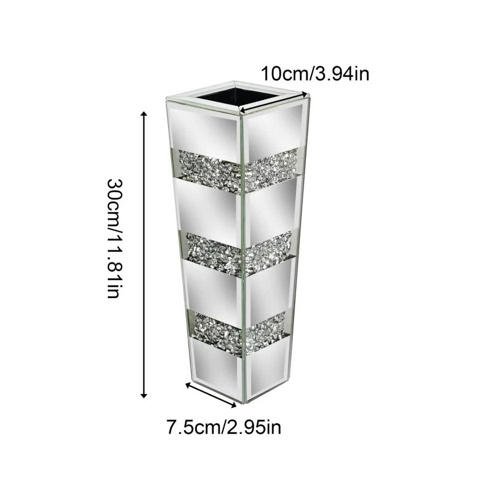 Aurelia Crystal Vase – Silver