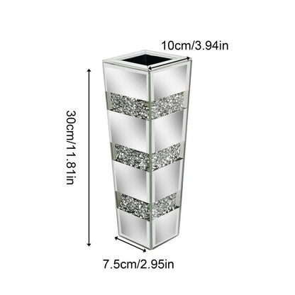 Aurelia Crystal Vase – Silver