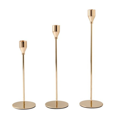 Aurelia Taper Candle Holders – Gold Set of 3