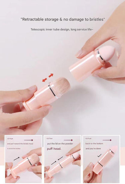 8-in-1 Retractable Mini Makeup Brush Set - White