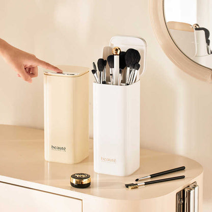 White and Gold Makeup Brush Holder