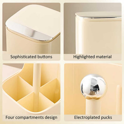 White and Gold Makeup Brush Holder