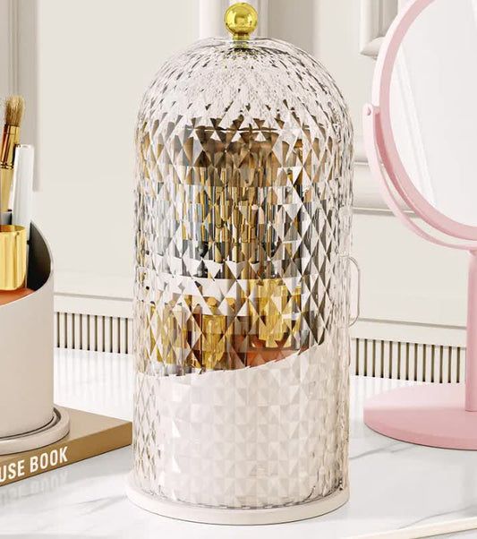 360 Rotating Makeup Brush Holder - White