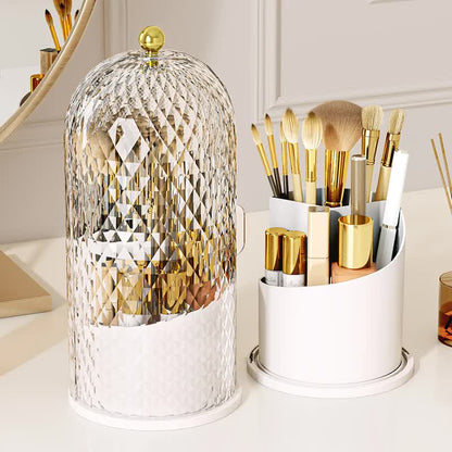 360 Rotating Makeup Brush Holder - White