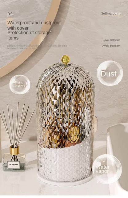 360 Rotating Makeup Brush Holder - White