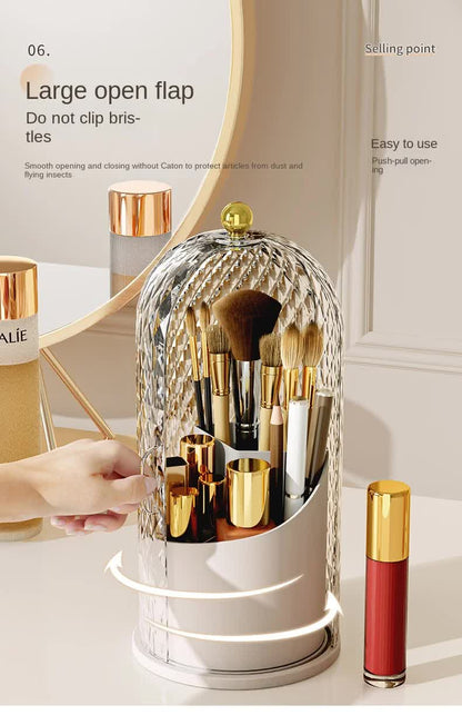 360 Rotating Makeup Brush Holder - White