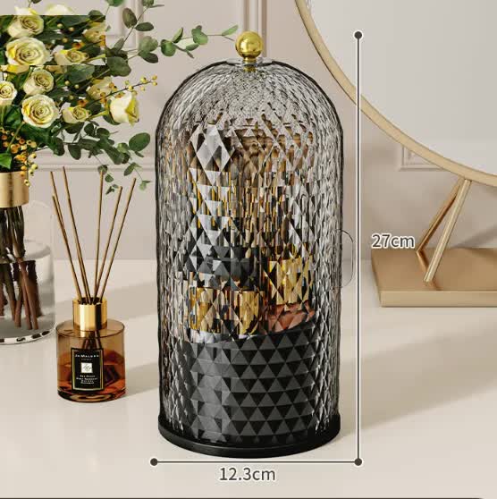 360 Rotating Makeup Brush Holder - Black