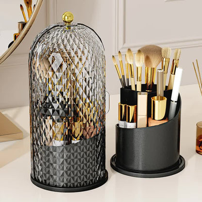360 Rotating Makeup Brush Holder - Black